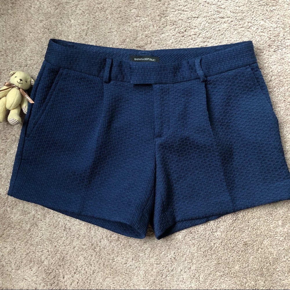 Banana republic navy blue textured shorts - 4